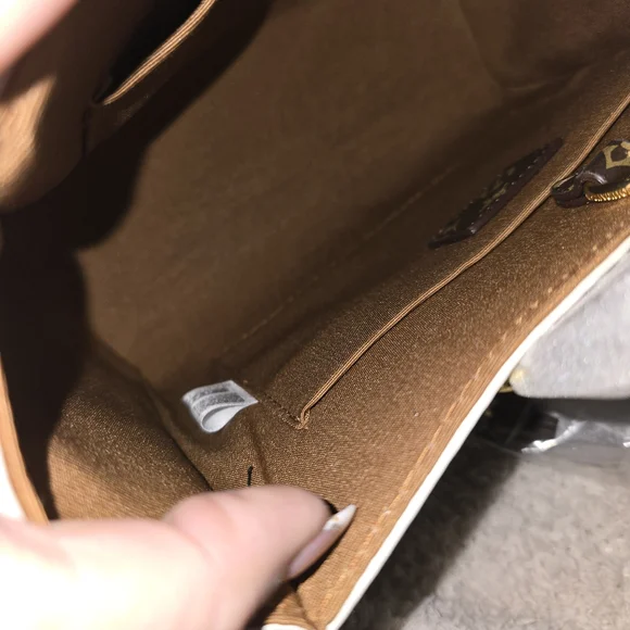 Cream and Brown Monogram Tote with Scarf AND CHARM 10x8 - Picture 10 of 12